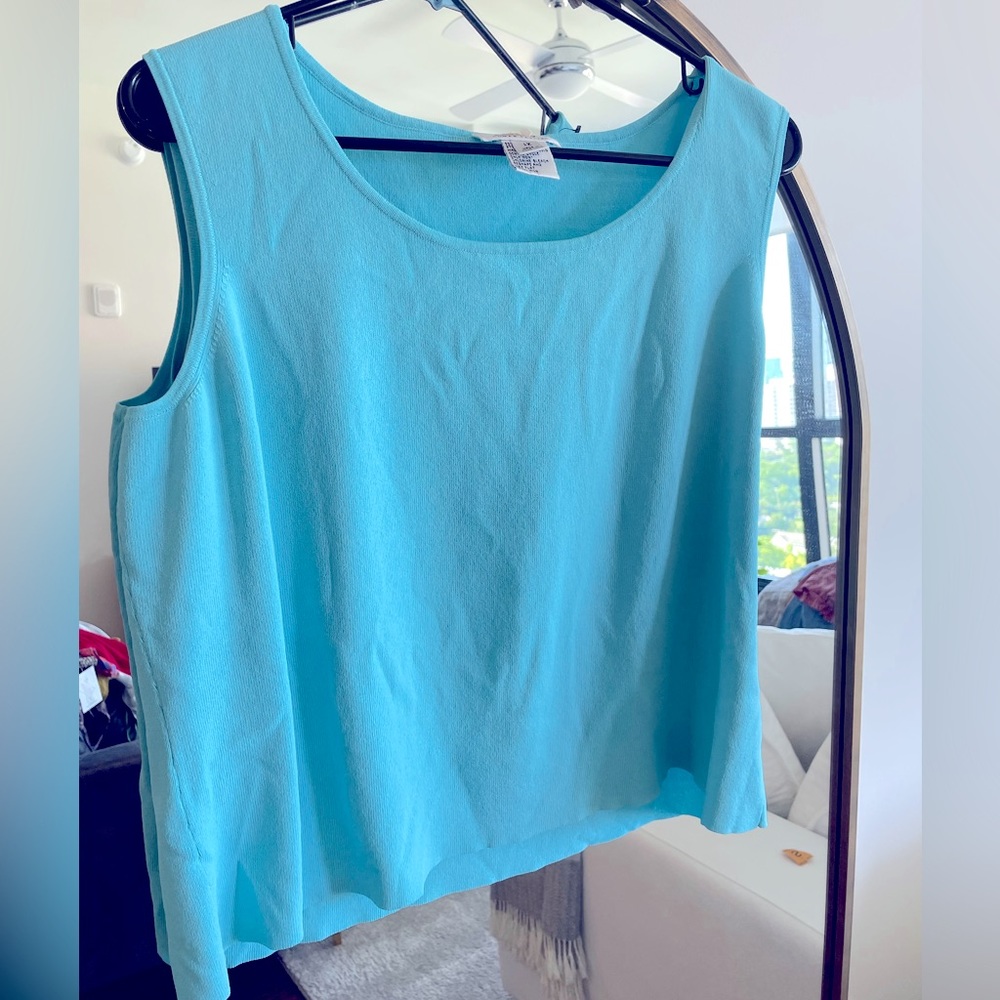 Talbots aqua sweater tank. Woman Petites. Size 1X